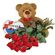 red roses with teddy and chocolates. Bolivia